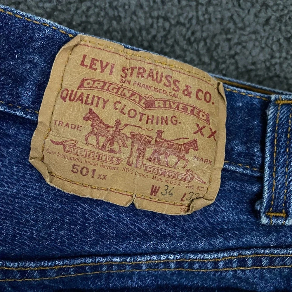 Vintage 80s Levis 501xx Jeans FITS 30x30 Button Fly Medium Wash Blue Made in USA